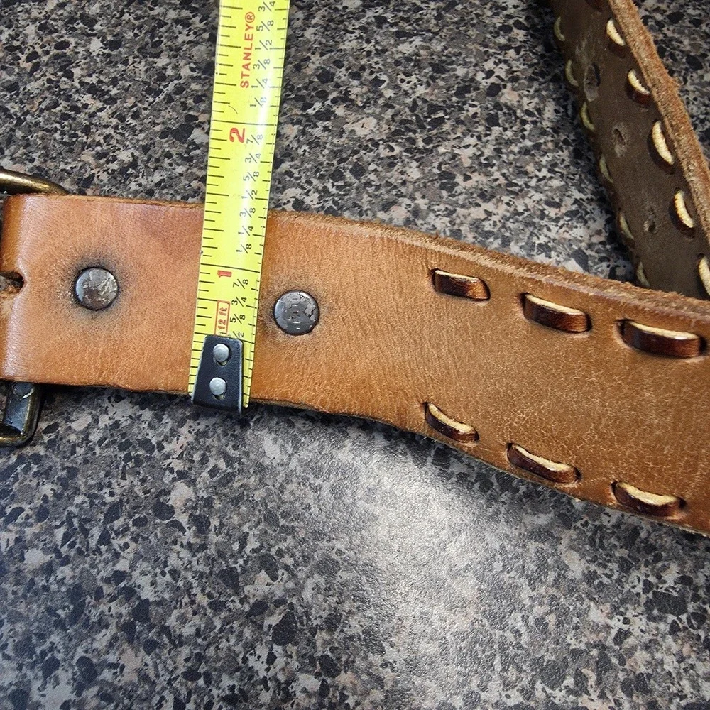 Knights of Columbus 1979 Leather Belt Men's 42 Brown Hand Stitched‎ Vintage
